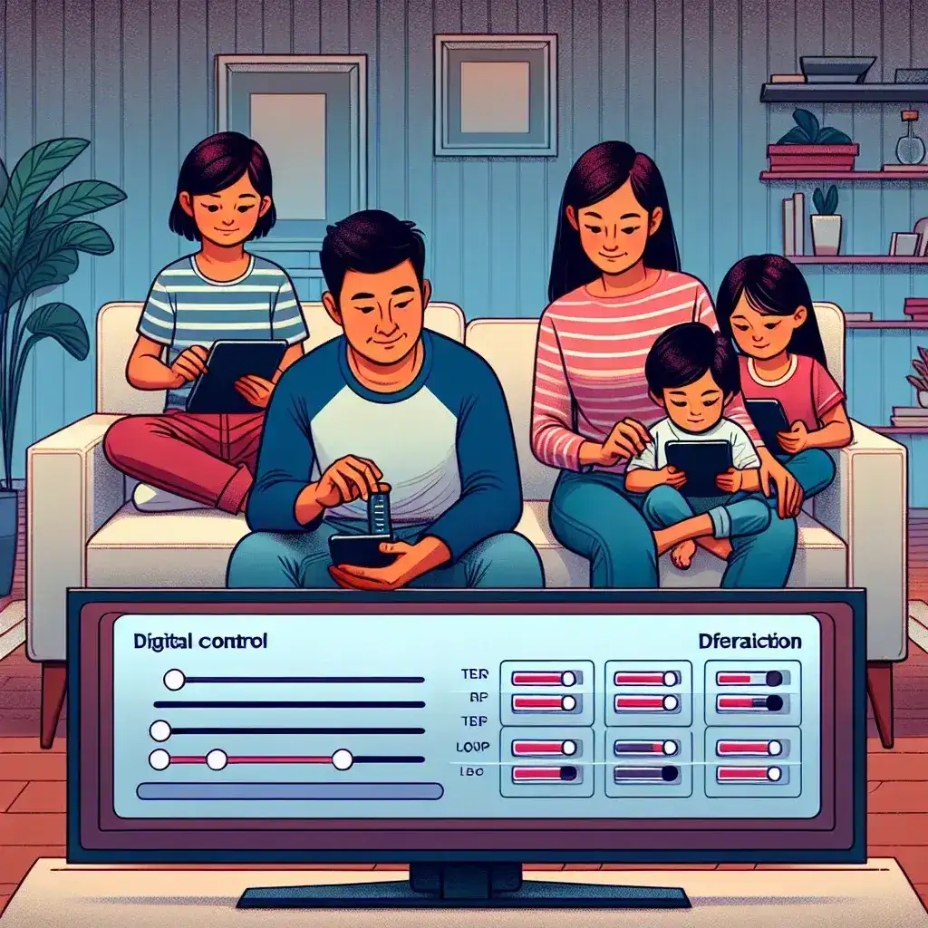 "Comcast introduces new multi-user parental control tiers, showcasing a user-friendly interface for managing screen time and content access for families."
